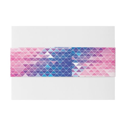 Roze geometrische driehoeken moderne bruiloft uitnodigingen wikkel (Achterkant Voorbeeld)