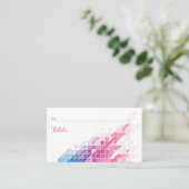 Roze geometrische driehoeken moderne trouwplaats k plaatskaartje (Staand voorkant)