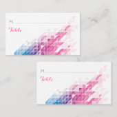 Roze geometrische driehoeken moderne trouwplaats k plaatskaartje (Voorkant / Achterkant)