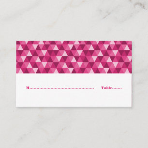 Roze geometrische driehoeken Plaats kaart Plaatskaartje