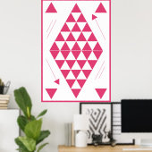 Roze geometrische driehoeken poster (Thuiskantoor)