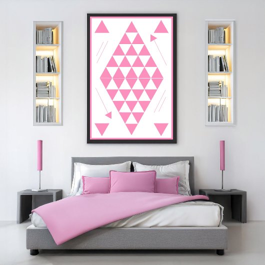 Roze geometrische driehoeken poster