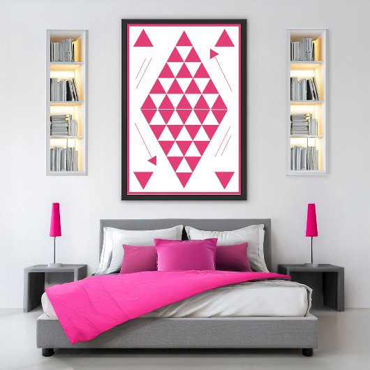 Roze geometrische driehoeken poster
