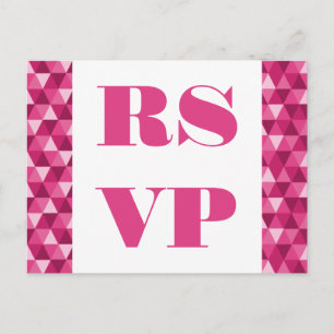 Roze geometrische driehoeken RSVP-Briefkaart Uitnodiging Briefkaart