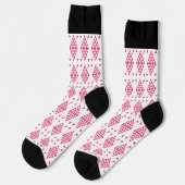 Roze geometrische driehoeken sokken (Links)