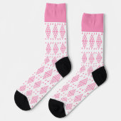Roze geometrische driehoeken sokken (Links)