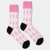 Roze geometrische driehoeken sokken (Rechts)