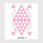 Roze geometrische driehoeken sticker (Vel)