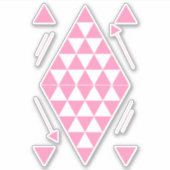 Roze geometrische driehoeken sticker (Voorkant)