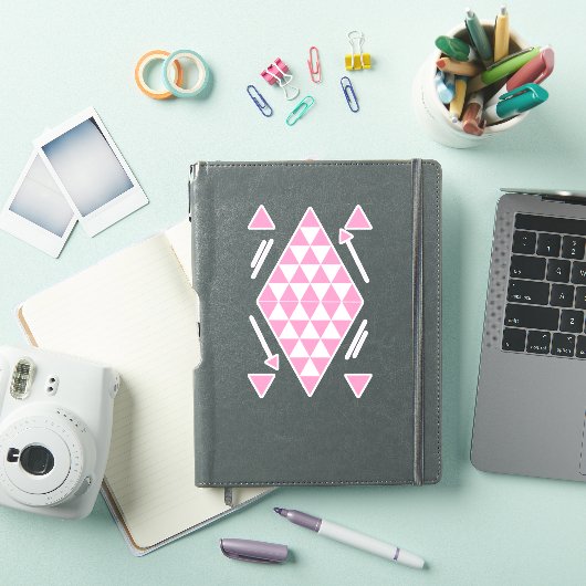Roze geometrische driehoeken sticker (iPad Cover)
