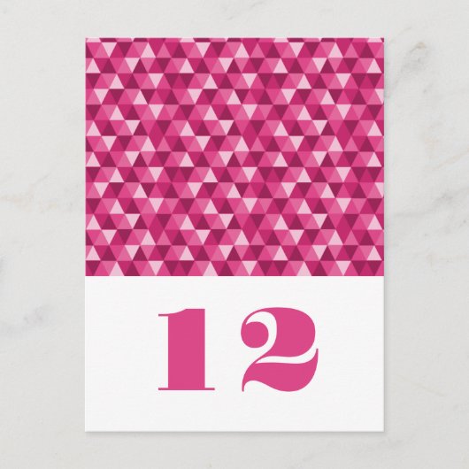 Roze geometrische driehoeken Tabel Briefkaart (Voorkant)