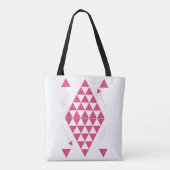 Roze geometrische driehoeken tote bag (Achterkant)