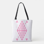 Roze geometrische driehoeken tote bag (Achterkant)