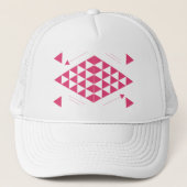 Roze geometrische driehoeken trucker pet (Voorkant)