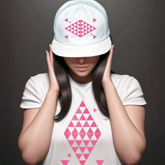 Roze geometrische driehoeken trucker pet