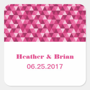Roze geometrische driehoeken Weddenschappen Vierkante Sticker