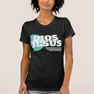 Roze Geometrische Faith Dios Christelijk Slang T-shirt