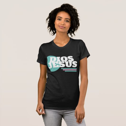 Roze Geometrische Faith Dios Christelijk Slang T-shirt (Voorkant volledig)