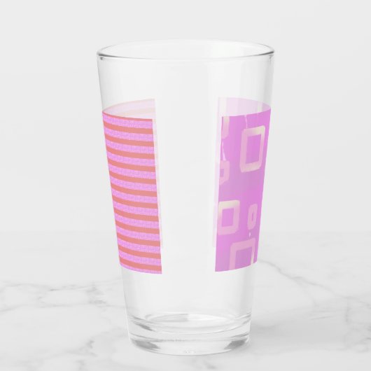 Roze geometrische glazen beker (Links)