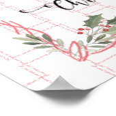 Roze Geometrische Holly Berry Art Poster (Hoek)