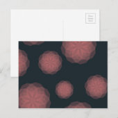 Roze, geometrische, koele, trendy bloemabstractie briefkaart (Voorkant / Achterkant)