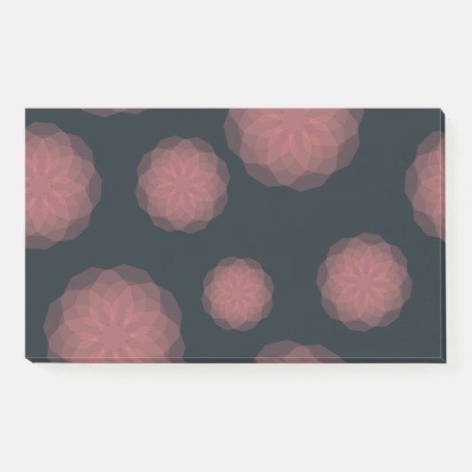 Roze, geometrische, koele, trendy bloemabstractie post-it® notes (Voorkant)