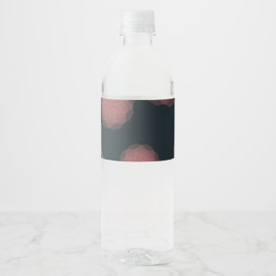 Roze, geometrische, koele, trendy bloemabstractie waterfles etiket