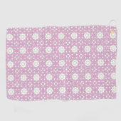 Roze geometrische mandala patronen golfhanddoek (Horizontaal)