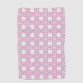 Roze geometrische mandala patronen golfhanddoek (Voorkant)