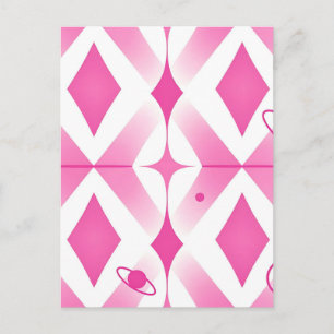 Roze geometrische ruimtepatroon briefkaart