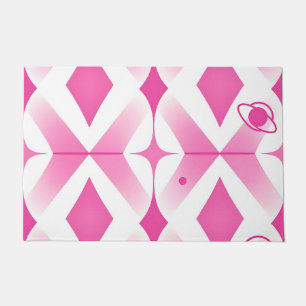 Roze geometrische ruimtepatroon deurmat