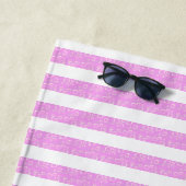 Roze geometrische strandhanddoek strandlaken (In situ)