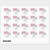 Roze geometrische streep slaat de Sticker Datum op (Vel)