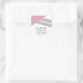 Roze geometrische streep slaat de Sticker Datum op (Tas)