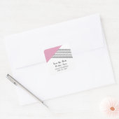 Roze geometrische streep slaat de Sticker Datum op (Envelop)