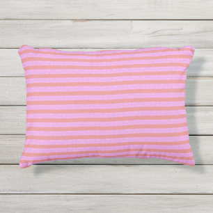 Roze geometrische strepen Accent Pillow Buitenkussen