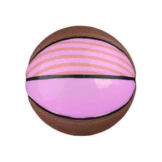 Roze geometrische strepen basketbal (Voorkant)