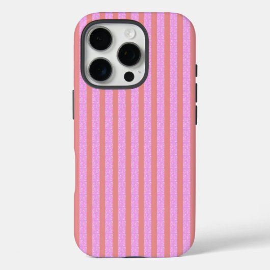 Roze geometrische strepen Case-Mate iPhone case (Achterkant)