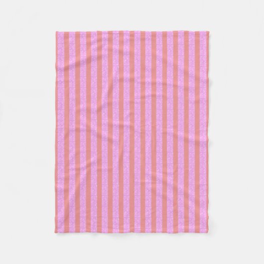 Roze geometrische strepen fleece deken (Voorkant)
