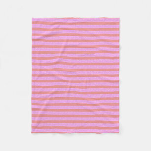 Roze geometrische strepen fleece deken