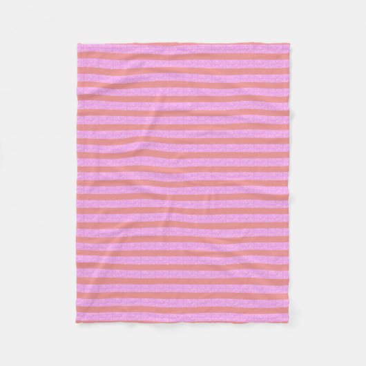 Roze geometrische strepen fleece deken (Voorkant)