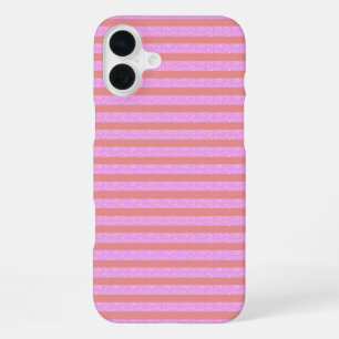 Roze geometrische strepen Geostripes iPhone 16 Plus Hoesje