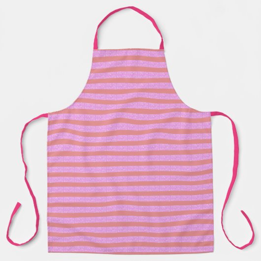 Roze geometrische strepen Geostripes Schort (Voorkant)