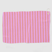 Roze geometrische strepen golfhanddoek (Horizontaal)