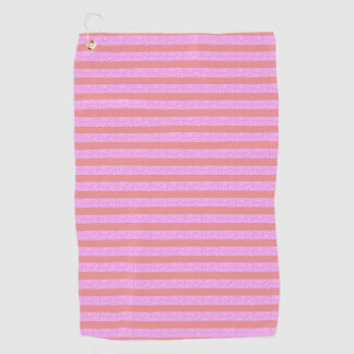 Roze geometrische strepen golfhanddoek