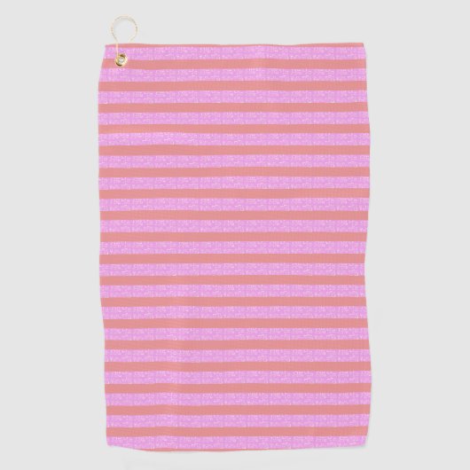 Roze geometrische strepen golfhanddoek (Voorkant)
