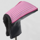Roze geometrische strepen golfheadcover (3/4 voorkant)