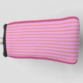 Roze geometrische strepen golfheadcover (Voorkant)