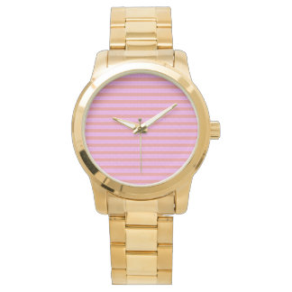 Roze geometrische strepen horloge