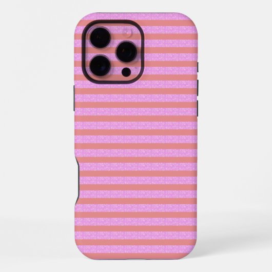 Roze geometrische strepen iPhone hoesje (Achterkant)